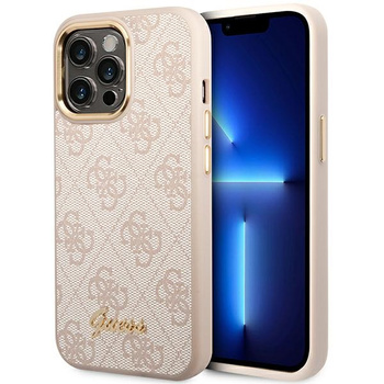 GUESS ETUI DO IPHONE 14 PRO 6,1 HARD CASE Z LOGO VINTAGE GOLD ELEGANCKIE 4G