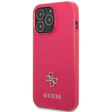 Guess GUHCP13LPS4MF iPhone 13 Pro / 13 6,1" różowy/pink hardcase Saffiano 4G Small Metal Logo