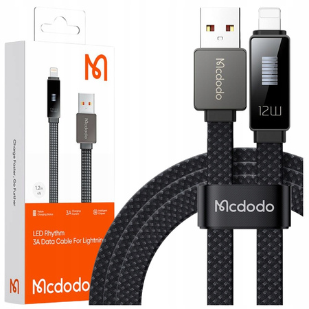 MCDODO ŁADOWARKA KABEL USB LIGHTNING SZYBKIEGO ŁADOWANIA DO IPHONE 1M LED