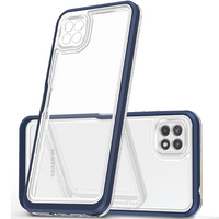 Clear 3in1 etui do Samsung Galaxy A22 5G żelowy pokrowiec z ramką niebieski