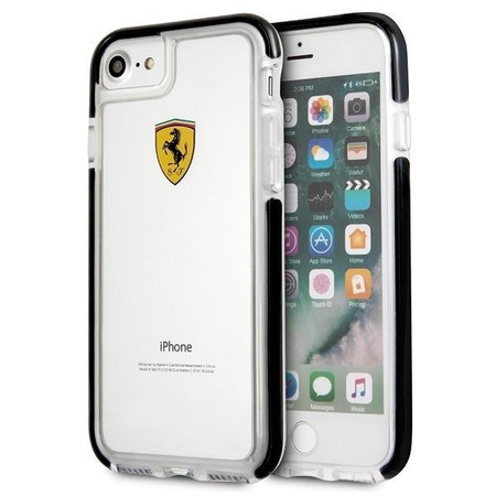 Etui Ferrari Shockproof na iPhone 7 / 8 / SE 2020 / SE 2022 - przezroczysto-czarne