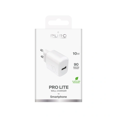 PURO ŁADOWARKA SIECIOWA PROLITE 10W USB-A DO TELEFONÓW 10W SZYBKO ŁADOWANIE