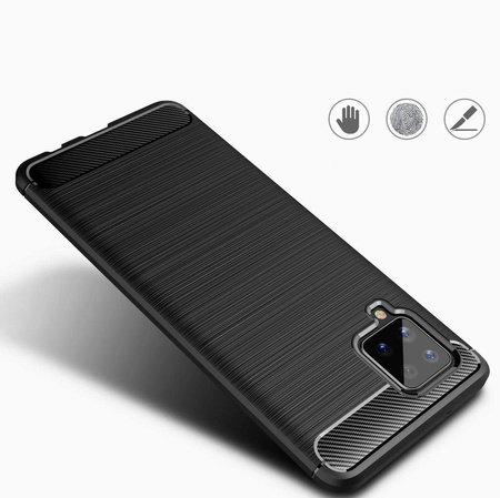 Carbon Case elastyczne etui pokrowiec Samsung Galaxy A42 5G czarny