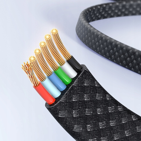 MCDODO KABEL USB-C SZYBKIE ŁADOWANIE DO SAMSUNG XIAOMI TYP C 6A 100W 1M LED