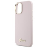 GUESS ETUI HARDCASE DO IPHONE 16 6.1 SILIKONOWE SCRIPT METAL LOGO RAMKA