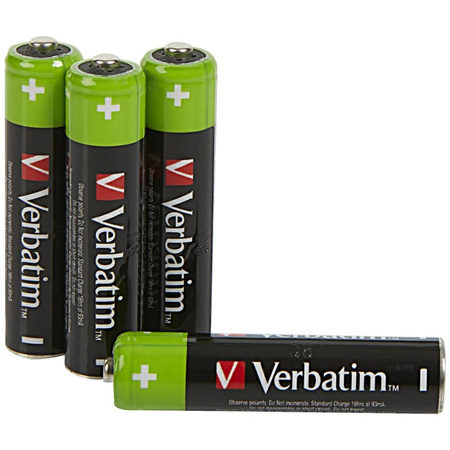 Verbatim Akumulator NiMH AAA 950mAh      Premium HR03 4szt czarny/black 49514