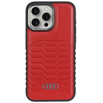 AUDI SYNTHETIC LEATHER CASE DO IPHONE 15 PRO 6.1 DO MAGSAFE OCHRONA