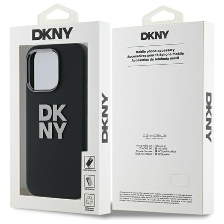 DKNY CASE DO IPHONE 16 PRO MAX 6.9 HARDCASE LIQUID SILICONE Z LOGO METALOWE