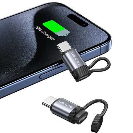 USAMS PRZEJŚCIÓWKA USB-C DO LIGHTNING 30W DO IPHONE 12 13 14 Z ALUMINIUM