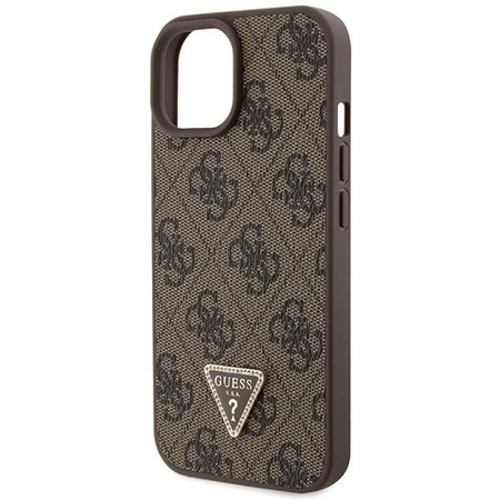 Guess GUHCP15SP4TDSCPW iPhone 15 6.1" brązowy/brown hardcase Crossbody 4G Metal Logo