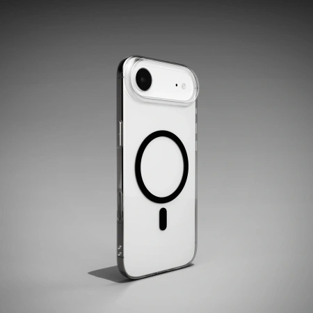 Etui Puro Lite Mag TPU+PC kompatybilne z MagSafe na iPhone 17 Air - przezroczyste z czarnym pierścieniem