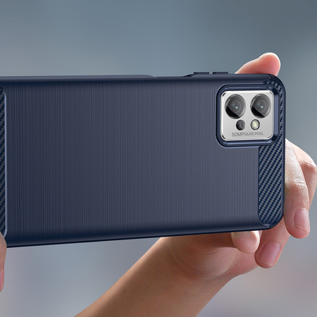 Carbon Case etui Xiaomi 12 Lite elastyczny silikonowy karbonowy pokrowiec czarne