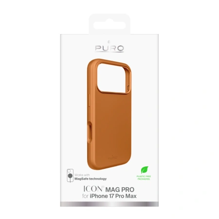 Etui silikonowe Pure Icon Mag Pro Liquid Silicone na iPhone 17 Pro Max kompatybilne z MagSafe, z ochroną aparatu i aluminiowymi przyciskami - pomarańczowe