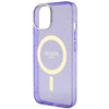 Etui Guess GUHMP14MHCMCGU na iPhone 14 Plus 6.7" purpurowy/purple hardcase Glitter Gold MagSafe