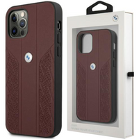 Etui BMW BMHCP12MRSPPR iPhone 12/12 Pro 6,1" czerwony/red hardcase Leather Curve Perforate