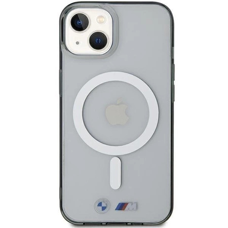 Etui BMW Silver Ring MagSafe do iPhone 15 - przezroczyste