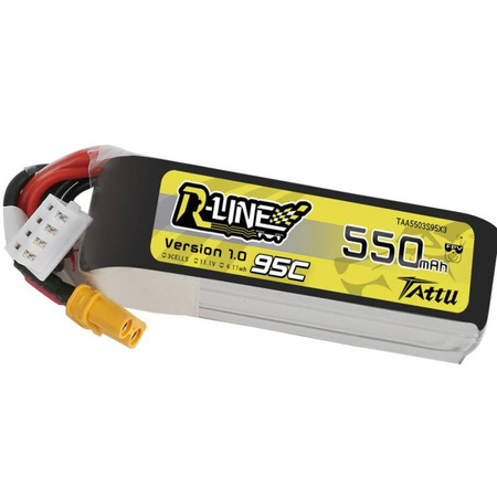 TATTU AKUMULATOR LIPO 550MAH 11.1V 95C 3S1P DO DRONÓW XT30 WYSOKA WYKONANIE