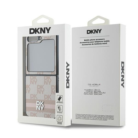 DKNY ETUI CASE DO TELEFONU SAMSUNG Z FLIP 6 F741 PASKI Z RÓŻOWYM WZOREM