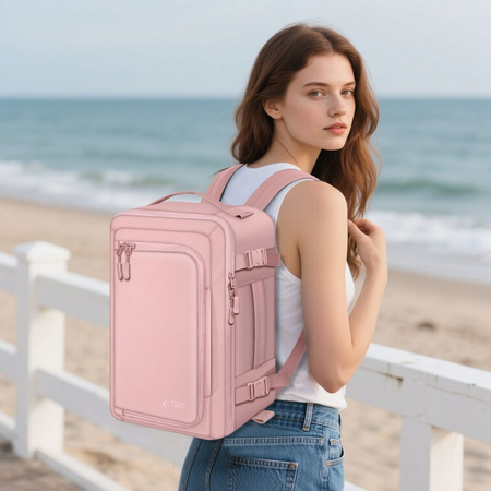 TECH-PROTECT DEFENDER S50 RYANAIR & WIZZAIR TRAVEL LAPTOP CABIN BACKPACK 20L 40x20x25 DUSTY PINK