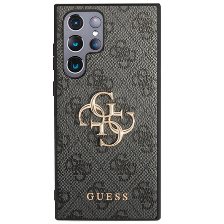 GUESS CASE HARDCASE DO SAMSUNG S23 ULTRA S918 SZARY Z LOGO METALOWYM