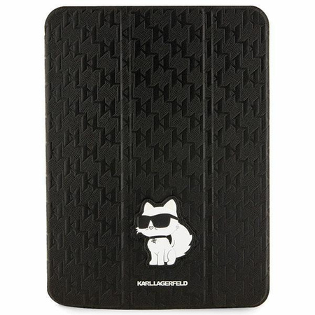 Etui Karl Lagerfeld KLFC11SAKHPCK na iPad 10.9" Folio Magnet Allover Cover - czarne Saffiano Monogram Choupette