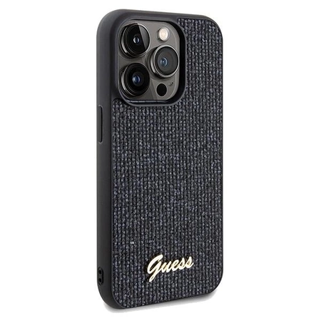 Etui Guess Disco Metal Script na iPhone 14 Pro - czarne