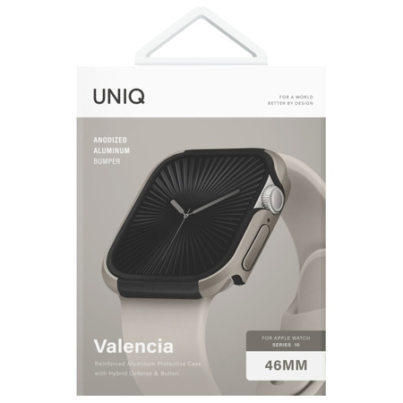 UNIQ ETUI VALENCIA DO APPLE WATCH SERIES 46MM TITANIUM SILVER PEŁNA OCHRONA