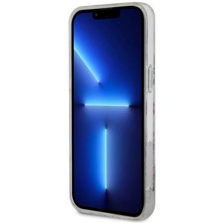 Etui Guess GUHMP14LHCFWST na iPhone 14 Pro - przezroczyste hardcase Flower MagSafe