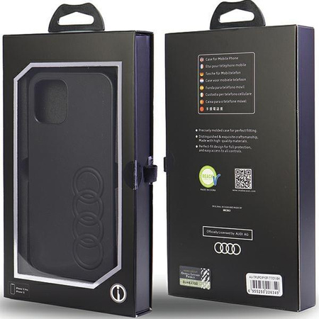 Etui Audi Synthetic Leather na iPhone 12 / iPhone 12 Pro - czarne AU-TPUPCIP12P-TT/D1-BK