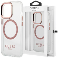 Guess GUHMP13LHTRMP iPhone 13 Pro / 13 6,1" różowy/pink hard case Metal Outline Magsafe