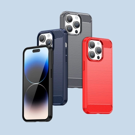 HURTEL CARBON CASE ETUI DO IPHONE 14 PRO MAX ELASTYCZNY POKROWIEC OCHRONNY