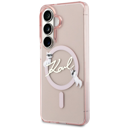 Etui Karl Lagerfeld IML KC Script        MagSafe do Samsung Galaxy S26 różowy