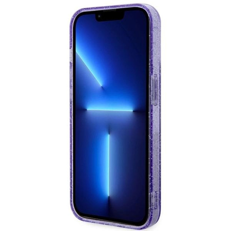Etui Guess GUHMP14XHCMCGU na iPhone 14 Pro Max 6.7" purpurowy/purple hardcase Glitter Gold MagSafe