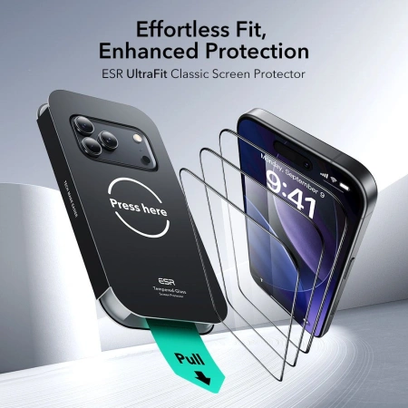 ESR SZKŁO HARTOWANE ULTRAFIT TEMPERED GLASS 2-PACK DO IPHONE 17 PRO