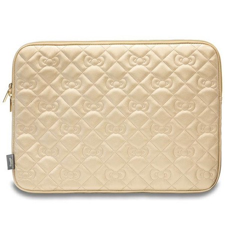 Hello Kitty Sleeve HKCSZPEKHBPD 14złoty/gold Zip PU Quilted Bows