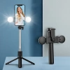 HURTEL SELFIE STICK TEELESKOPOWY TRIPOD Z OKRĄGŁĄ LAMPĄ DO TELEFONÓW 0.71M