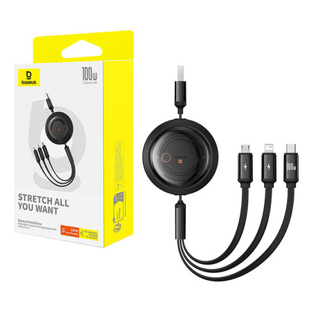 BASEUS KABEL 3W1 USB-C DO LIGHTNING MICRO USB 100W DO TELEFONU 1,1M