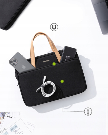 INNOSTYLE DAMSKA TORBA NA LAPTOPA 15 6 16 WODOODPORNA OMNIPROTECT PRO CZARNA