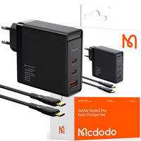 USB-C charger, GaN, 140W + USB-C cable 240W, 2M , McDodo