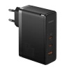 Ładowarka sieciowa GaN Baseus GaN5 Pro 2x USB-C / USB-A 160W - czarna + kabel USB-C - USB-C 240W - czarny