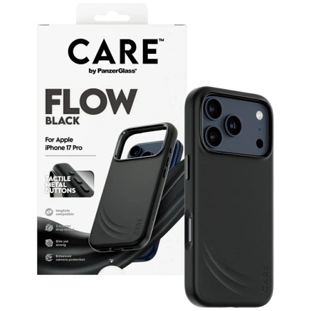 Etui CARE by PanzerGlass Feature FLOW MagSafe na iPhone 17 Pro - czarne