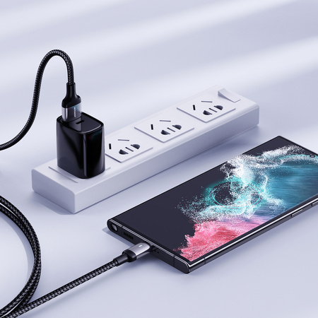 Joyroom kabel USB - USB C 3A do szybkiego ładowania i transferu danych A10 Series 1,2 m czarny (S-UC027A10)