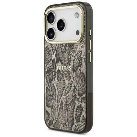 Etui Guess Python Pattern MagSafe do iPhone 17 Pro brązowy