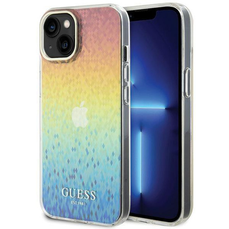 Etui Guess IML Faceted Mirror Disco Iridescent na iPhone 15 - wielokolorowe