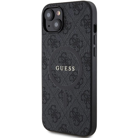 Etui Guess 4G Collection Leather Metal Logo MagSafe na iPhone 15 / 14 / 13 - czarne