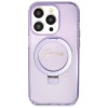 Etui Guess Ring Stand Script Glitter MagSafe na iPhone 14 Pro - fioletowe