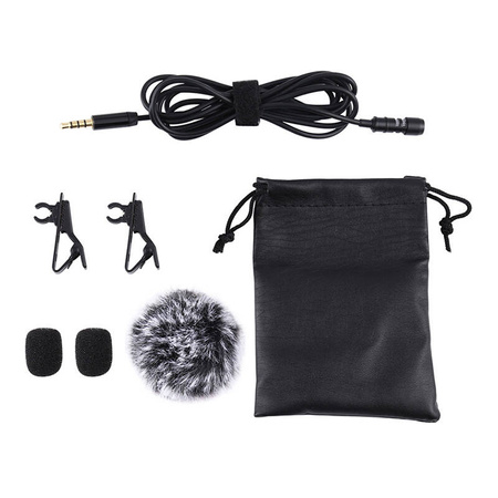 PULUZ MIKROFON KRAWATOWY LAVALIER DO SMARTFON LAPTOP KAMERA 35MM 15M KABEL