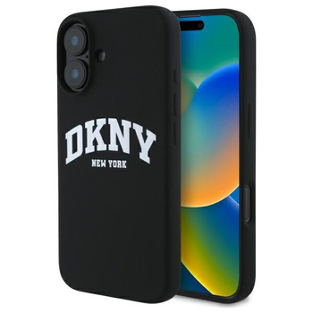DKNY ETUI DO IPHONE 16 6.1 DO MAGSAFE HARDCASE SILIKONOWE Z LOGO BIAŁE