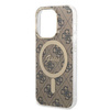 Zestaw Guess GUBPP14XH4EACSW Case+ Charger iPhone 14 Pro Max 6,7" brązowy/brown hard case 4G Print MagSafe