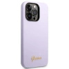 Etui Guess Silicone Vintage Gold Logo na iPhone 14 Pro - fioletowe
